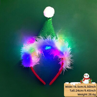 LED Χριστουγεννιάτικο κέρατο Headband Reindeer Light Up Headband Φωτεινός κρίκος για τα μαλλιά Παιδική στολή για πάρτι Χαριτωμένη Χριστουγεννιάτικη διακόσμηση 2024