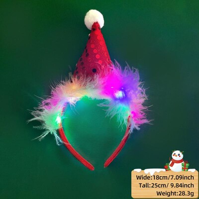 LED Χριστουγεννιάτικο κέρατο Headband Reindeer Light Up Headband Φωτεινός κρίκος για τα μαλλιά Παιδική στολή για πάρτι Χαριτωμένη Χριστουγεννιάτικη διακόσμηση 2024