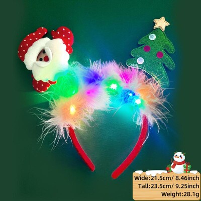 LED Χριστουγεννιάτικο κέρατο Headband Reindeer Light Up Headband Φωτεινός κρίκος για τα μαλλιά Παιδική στολή για πάρτι Χαριτωμένη Χριστουγεννιάτικη διακόσμηση 2024