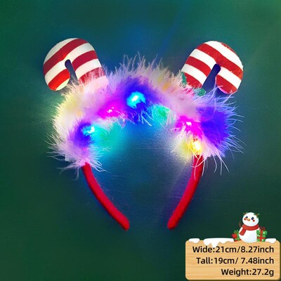 LED Χριστουγεννιάτικο κέρατο Headband Reindeer Light Up Headband Φωτεινός κρίκος για τα μαλλιά Παιδική στολή για πάρτι Χαριτωμένη Χριστουγεννιάτικη διακόσμηση 2024