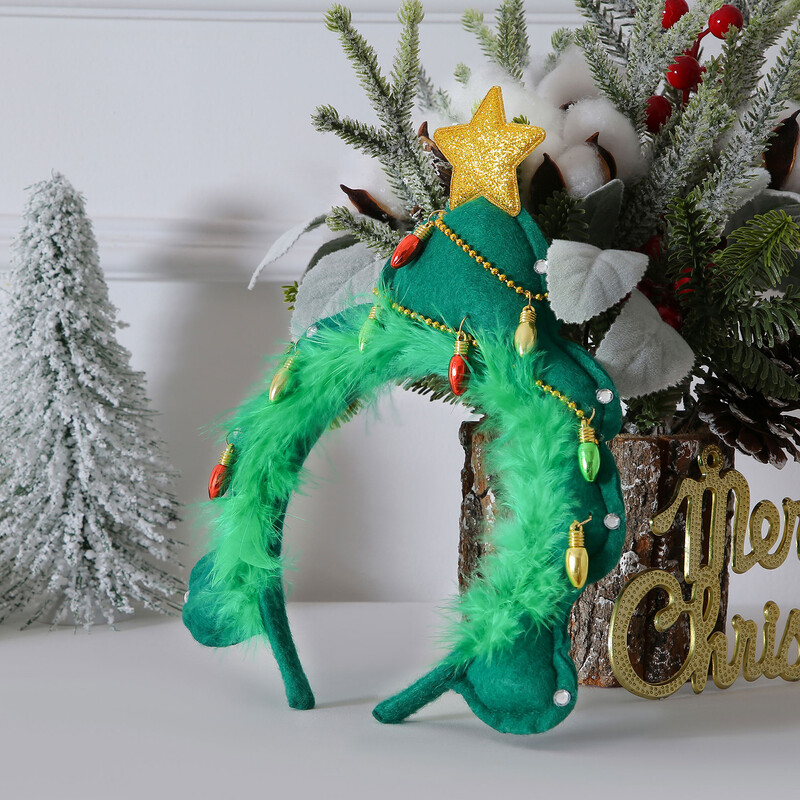 Bentita de Crăciun Mingi Colorate Snur Bandă De Păr Lumină Cerc De Păr Femei Fete Accesorii De Păr Coafă Ornamente de Crăciun