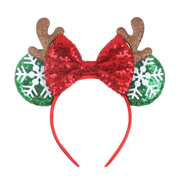 Νέα Disney Christmas Mouse Ears Headband 5\'\'Sequins Bow Hairband For Girls Festival Party Cosplay DIY Γυναικεία αξεσουάρ μαλλιών