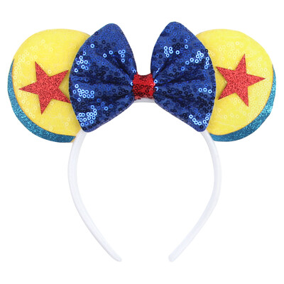 Nauja Disney kalėdinė pelės ausų galvos juosta 5 colių blizgučių lanko plaukų juosta mergaičių festivalio vakarėliui Cosplay „pasidaryk pats“ moterų plaukų aksesuarai