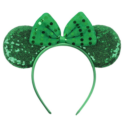 Nauja Disney kalėdinė pelės ausų galvos juosta 5 colių blizgučių lanko plaukų juosta mergaičių festivalio vakarėliui Cosplay „pasidaryk pats“ moterų plaukų aksesuarai