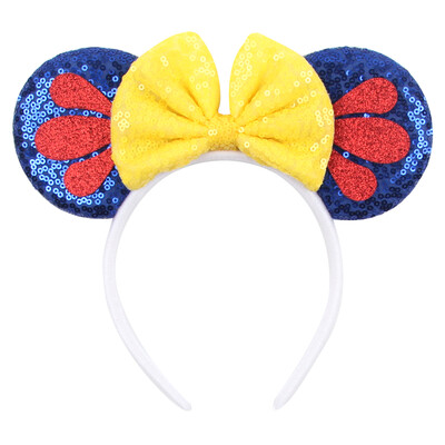 Nauja Disney kalėdinė pelės ausų galvos juosta 5 colių blizgučių lanko plaukų juosta mergaičių festivalio vakarėliui Cosplay „pasidaryk pats“ moterų plaukų aksesuarai