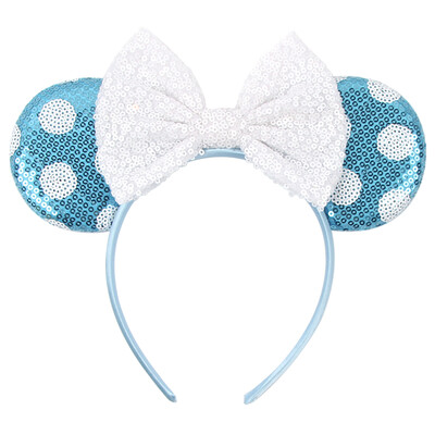 Nauja Disney kalėdinė pelės ausų galvos juosta 5 colių blizgučių lanko plaukų juosta mergaičių festivalio vakarėliui Cosplay „pasidaryk pats“ moterų plaukų aksesuarai