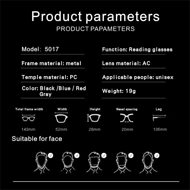 Rolipop keret nélküli olvasószemüvegek férfi dioptriás női olvasószemüvegek Fém fáradtság elleni kislátó nagyító
