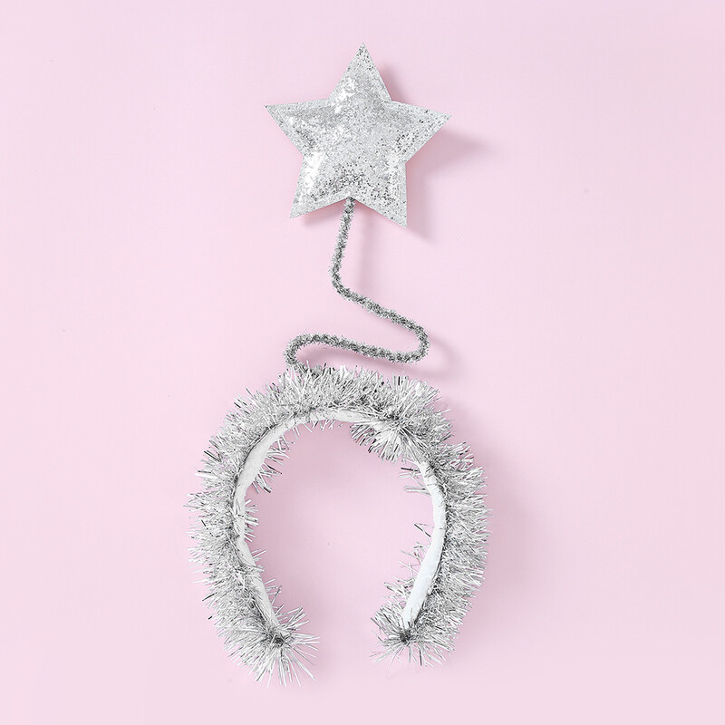 1vnt Madingos penkiakampės žvaigždės galvos juostos Merginoms Spalvingos pliušinės plaukų juostelės Vaikams Vaikų festivalio vakarėliui dekoruoti plaukų aksesuarai