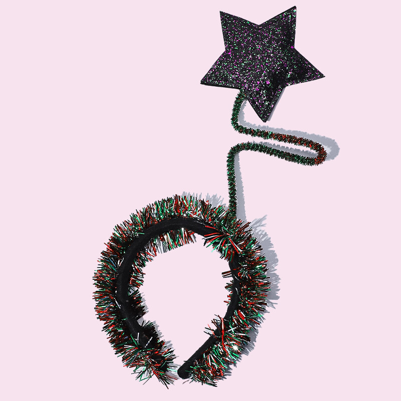 1vnt Madingos penkiakampės žvaigždės galvos juostos Merginoms Spalvingos pliušinės plaukų juostelės Vaikams Vaikų festivalio vakarėliui dekoruoti plaukų aksesuarai