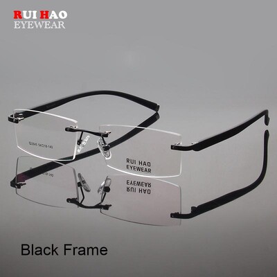 Uniszex keret nélküli szemüvegkeret férfi téglalap üzleti optikai szemüveg férfi szuperkönnyű szemüvegkeret Rui Hao szemüvegmárka