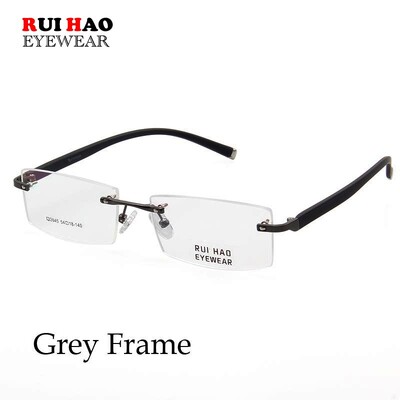 Uniszex keret nélküli szemüvegkeret férfi téglalap üzleti optikai szemüveg férfi szuperkönnyű szemüvegkeret Rui Hao szemüvegmárka