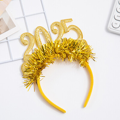 Ukrasi za sretnu Novu godinu 2025. Svjetlucava zlatna srebrna zvijezda Traka za glavu sa šljokicama Novogodišnja zabava Rekviziti za fotografije Božićna novogodišnja zabava