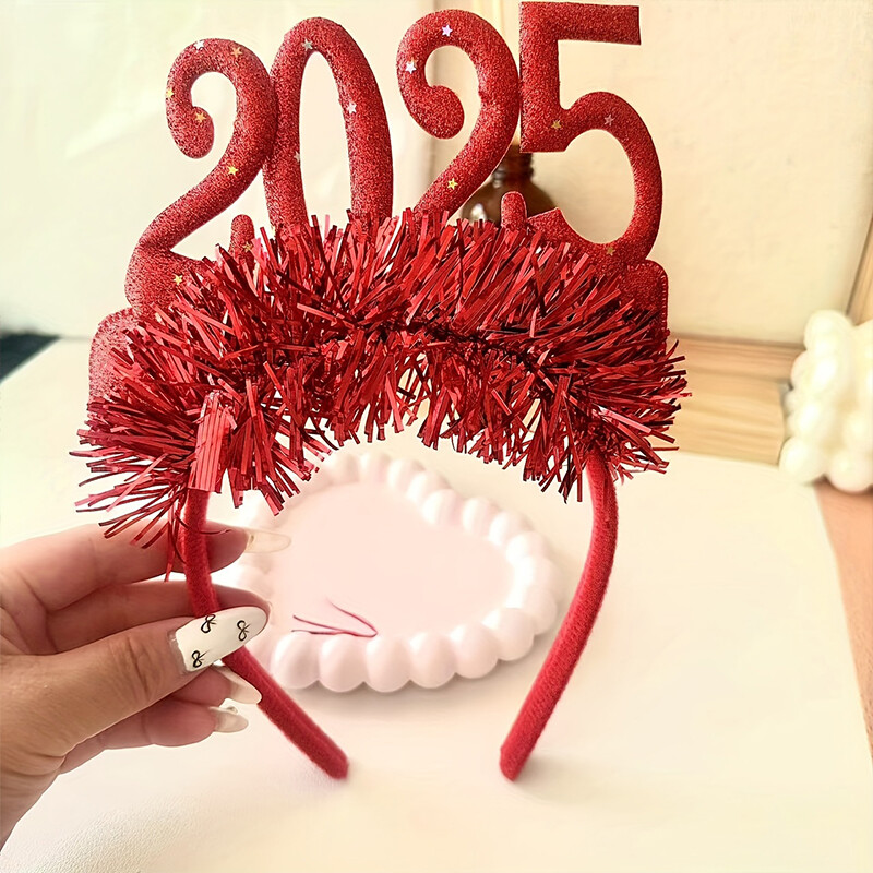 Ukrasi za sretnu Novu godinu 2025. Svjetlucava zlatna srebrna zvijezda Traka za glavu sa šljokicama Novogodišnja zabava Rekviziti za fotografije Božićna novogodišnja zabava