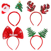 Linksmų Kalėdų galvos apdangalai Kalėdiniai plaukų aksesuarai Elnio žvaigždė Kalėdų Senelis Bling Naujieji 2025 m. Galvos juostos „Pasidaryk pats“ Kalėdų vakarėlio dekoras
