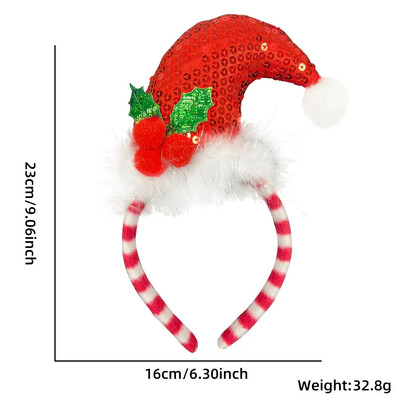 Kalėdinė galvos juosta Animacinis filmas Antler Kalėdų eglutės galvos apdangalai Noel Clown Hat plaukų segtukas Natal Navidad Linksmų Kalėdų Laimingų Naujųjų 2025 metų
