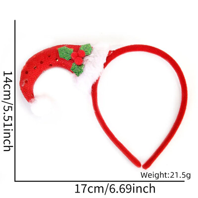 Kalėdinė galvos juosta Animacinis filmas Antler Kalėdų eglutės galvos apdangalai Noel Clown Hat plaukų segtukas Natal Navidad Linksmų Kalėdų Laimingų Naujųjų 2025 metų