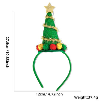 Kalėdinė galvos juosta Animacinis filmas Antler Kalėdų eglutės galvos apdangalai Noel Clown Hat plaukų segtukas Natal Navidad Linksmų Kalėdų Laimingų Naujųjų 2025 metų