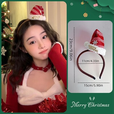 Új karácsonyi fejfedők Vicces szarvas agancs fejdísz Mikulás haj fejpánt Boldog új évet Boldog karácsonyt haj kiegészítők