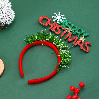 Bentita de Crăciun cu lumini Banda de păr pentru brad de fulg de zăpadă 2024 Decoratiuni de Crăciun pentru acasă Fete Femei Cadouri de Anul Nou