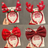 Χριστουγεννιάτικα κρίκοι μαλλιών από κέρατο ελαφιού Γυναικεία Κάρτα μαλλιών Άγιου Βασίλη Δώρα για γιορτές Ζώνες κεφαλής Αξεσουάρ μαλλιών Αξεσουάρ κεφαλής