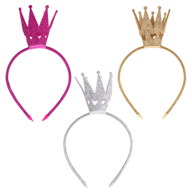 Baby Girls Princess Crown Fényes Tiara Crown Hair Hoop Fejfedő Hajpánt Születésnapi Ajándék Lányok Haj Kiegészítők Parti kellékek
