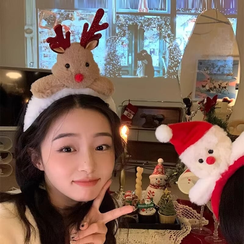 Miela kalėdinė galvos juosta 크리스마스 Animacinis filmas Kalėdų Senelis Sniego senelis Briedžio plaukų juosta Dovanos Laimingų Naujųjų 2025 metų Linksmų Kalėdų galvos apdangalo dovana