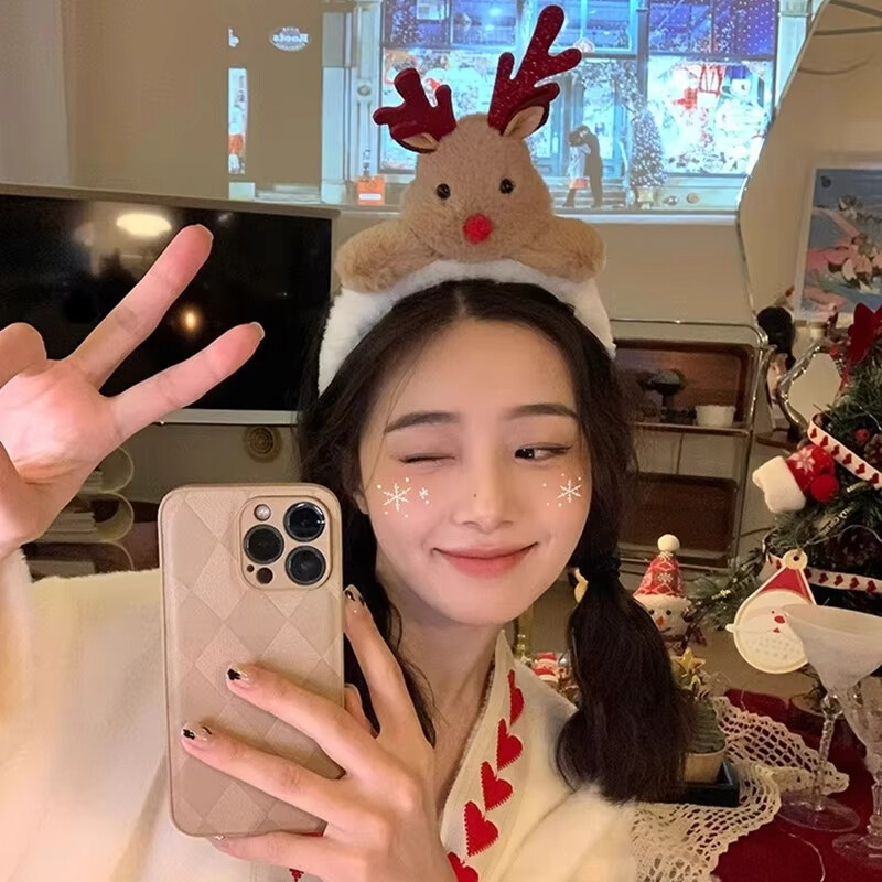 Miela kalėdinė galvos juosta 크리스마스 Animacinis filmas Kalėdų Senelis Sniego senelis Briedžio plaukų juosta Dovanos Laimingų Naujųjų 2025 metų Linksmų Kalėdų galvos apdangalo dovana