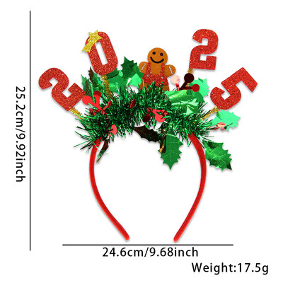 Πρωτοχρονιά 2025 Αριθμός κεφαλόδεσμοι Χριστουγεννιάτικες διακοσμήσεις, πολύχρωμες κορδέλες κεφαλής, κορδέλες κεφαλής από άλκες και χιονάνθρωπος, διακοσμήσεις για χριστουγεννιάτικο πάρτι