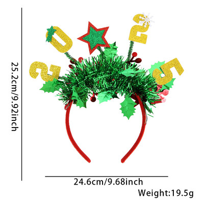 Πρωτοχρονιά 2025 Αριθμός κεφαλόδεσμοι Χριστουγεννιάτικες διακοσμήσεις, πολύχρωμες κορδέλες κεφαλής, κορδέλες κεφαλής από άλκες και χιονάνθρωπος, διακοσμήσεις για χριστουγεννιάτικο πάρτι