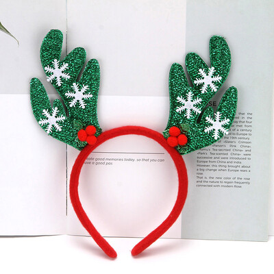 2023 ΝΕΑ Χριστουγεννιάτικα χριστουγεννιάτικα στεφάνια με στάμπα με καρό κόκκινο παπιγιόν με νήμα από γυαλί Χριστουγεννιάτικα διακοσμητικά με κορδέλα για το κεφάλι