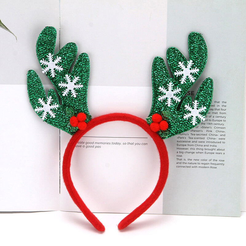 2023 ΝΕΑ Χριστουγεννιάτικα χριστουγεννιάτικα στεφάνια με στάμπα με καρό κόκκινο παπιγιόν με νήμα από γυαλί Χριστουγεννιάτικα διακοσμητικά με κορδέλα για το κεφάλι