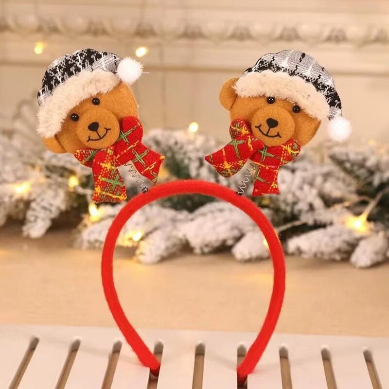 Kalėdinė plaukų juosta šventiniai šventiniai plaukų aksesuarai Mieli kalėdiniai galvos tvarsčiai suaugusiems vaikams su Kalėdų seneliu elniu sniego seneliu