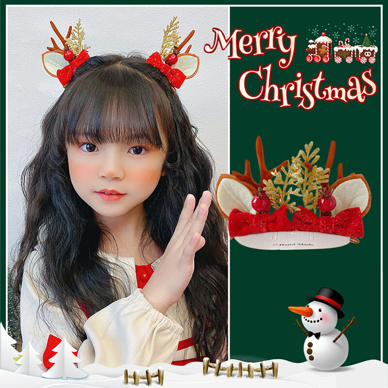 Naujųjų metų Kalėdų galvos apdangalas Plaukų segtukas Plaukų lankelis Vaikams Suaugusiems Merginoms Vaikų Galvos juostos Plaukų Priedai Briedžio sniego senio Cosplay galvos apdangalai