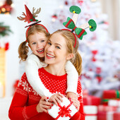 Karácsonyi parti dekorációk Rajzfilm Karácsonyi jávorszarvas háromdimenziós karácsonyi kalap fejpánt újévi ajándék fejpánt gyerekeknek