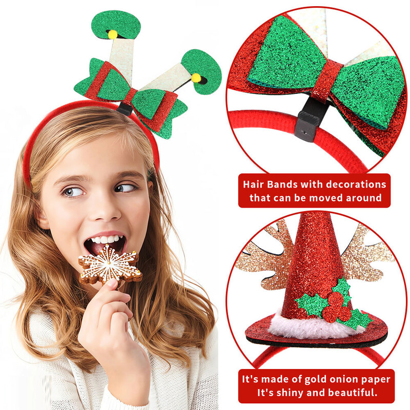 Karácsonyi parti dekorációk Rajzfilm Karácsonyi jávorszarvas háromdimenziós karácsonyi kalap fejpánt újévi ajándék fejpánt gyerekeknek