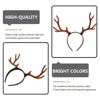 Δώρο Χριστουγέννων Antler Flocked Deer Branch Headband Multipurpose Antler Headband Lovely Xmas Antler Headband Funny Xmas Headwear