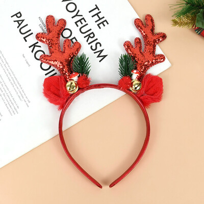 Karácsonyi fejpántok rénszarvas agancs szarv virág hajpánt fejfedő gyerekeknek felnőtt Navidad újévi karácsonyi parti dekorációs kellékek
