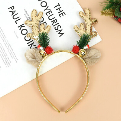 Karácsonyi fejpántok rénszarvas agancs szarv virág hajpánt fejfedő gyerekeknek felnőtt Navidad újévi karácsonyi parti dekorációs kellékek