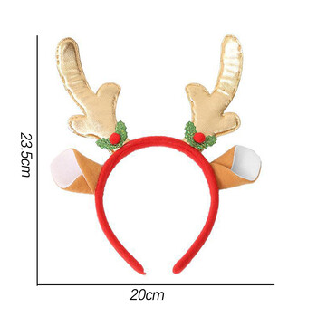 Коледна лента за глава Дядо Коледа Снежен човек Elk Hairdband Коледно дърво Еленов рог Шапки Весела Коледа Декорация за парти Новогодишен подарък Подарък