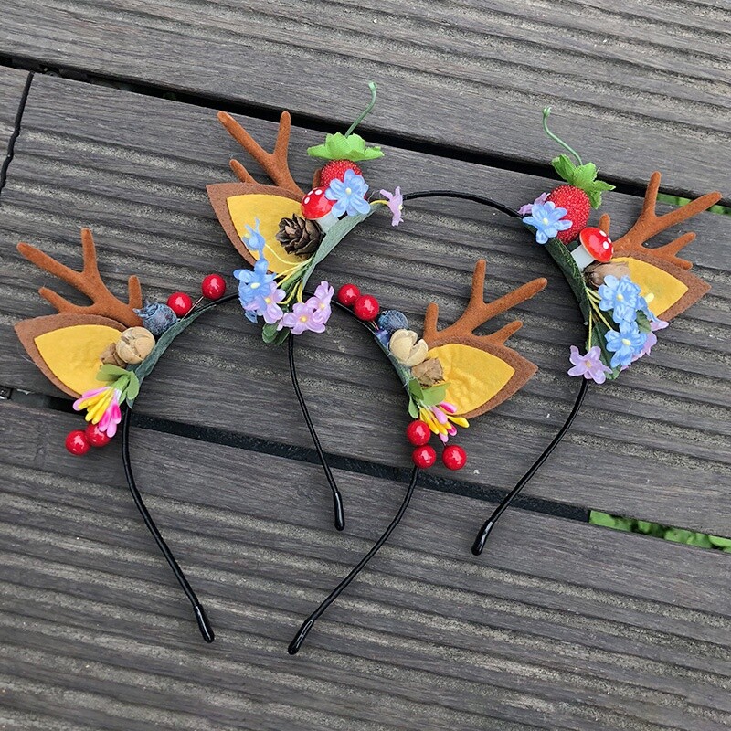 Újévi fejpánt Elk szarv fenyőtoboz karácsonyi fejpánt Női ünnepi haj kiegészítők Aranyos macskafülű fejfedők