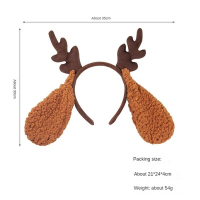 Χριστουγεννιάτικες κεφαλόδεσμες για γυναίκες, κορδέλες από ελαφάκι, χαριτωμένες φουρκέτες, χριστουγεννιάτικες κορδέλες από κέρατο ελαφιού