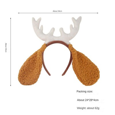 Χριστουγεννιάτικες κεφαλόδεσμες για γυναίκες, κορδέλες από ελαφάκι, χαριτωμένες φουρκέτες, χριστουγεννιάτικες κορδέλες από κέρατο ελαφιού