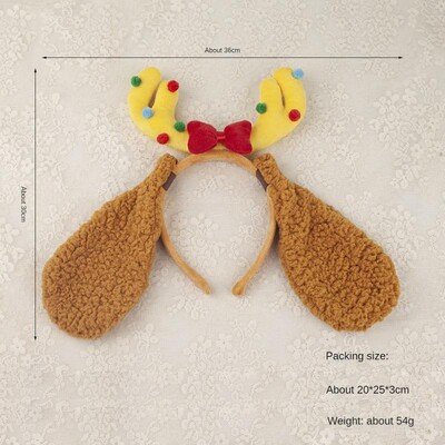 Χριστουγεννιάτικες κεφαλόδεσμες για γυναίκες, κορδέλες από ελαφάκι, χαριτωμένες φουρκέτες, χριστουγεννιάτικες κορδέλες από κέρατο ελαφιού