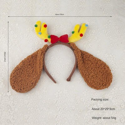 Χριστουγεννιάτικες κεφαλόδεσμες για γυναίκες, κορδέλες από ελαφάκι, χαριτωμένες φουρκέτες, χριστουγεννιάτικες κορδέλες από κέρατο ελαφιού