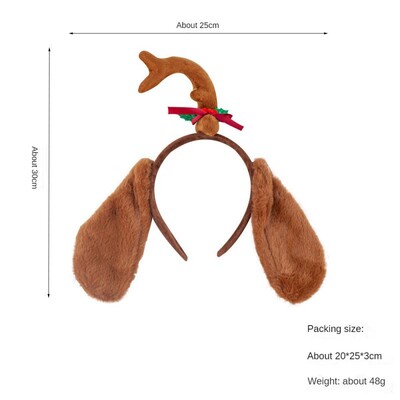 Χριστουγεννιάτικες κεφαλόδεσμες για γυναίκες, κορδέλες από ελαφάκι, χαριτωμένες φουρκέτες, χριστουγεννιάτικες κορδέλες από κέρατο ελαφιού