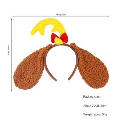 Χριστουγεννιάτικες κεφαλόδεσμες για γυναίκες, κορδέλες από ελαφάκι, χαριτωμένες φουρκέτες, χριστουγεννιάτικες κορδέλες από κέρατο ελαφιού