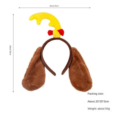 Χριστουγεννιάτικες κεφαλόδεσμες για γυναίκες, κορδέλες από ελαφάκι, χαριτωμένες φουρκέτες, χριστουγεννιάτικες κορδέλες από κέρατο ελαφιού