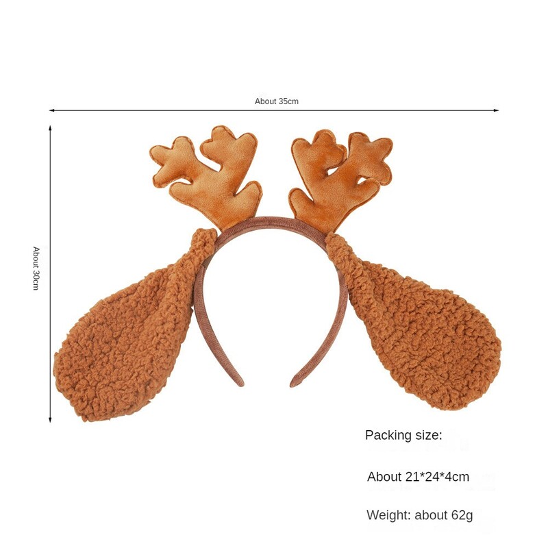 Χριστουγεννιάτικες κεφαλόδεσμες για γυναίκες, κορδέλες από ελαφάκι, χαριτωμένες φουρκέτες, χριστουγεννιάτικες κορδέλες από κέρατο ελαφιού