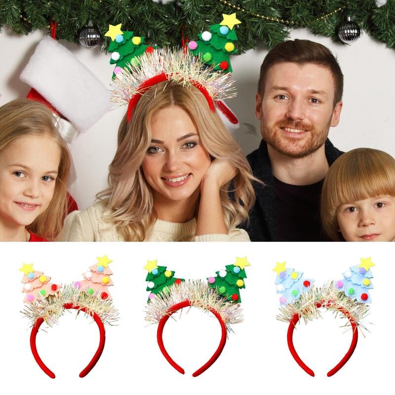 Božićni ukrasi za glavu Obruči za kosu sa šljokicama Božićno drvce Cosplay ukrasi za glavu Ukrasni božićni koluti za kosu za božićnu zabavu
