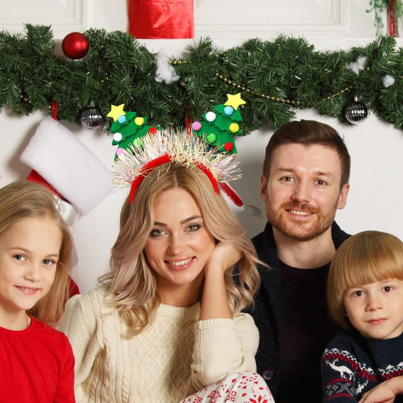 Božićni ukrasi za glavu Obruči za kosu sa šljokicama Božićno drvce Cosplay ukrasi za glavu Ukrasni božićni koluti za kosu za božićnu zabavu